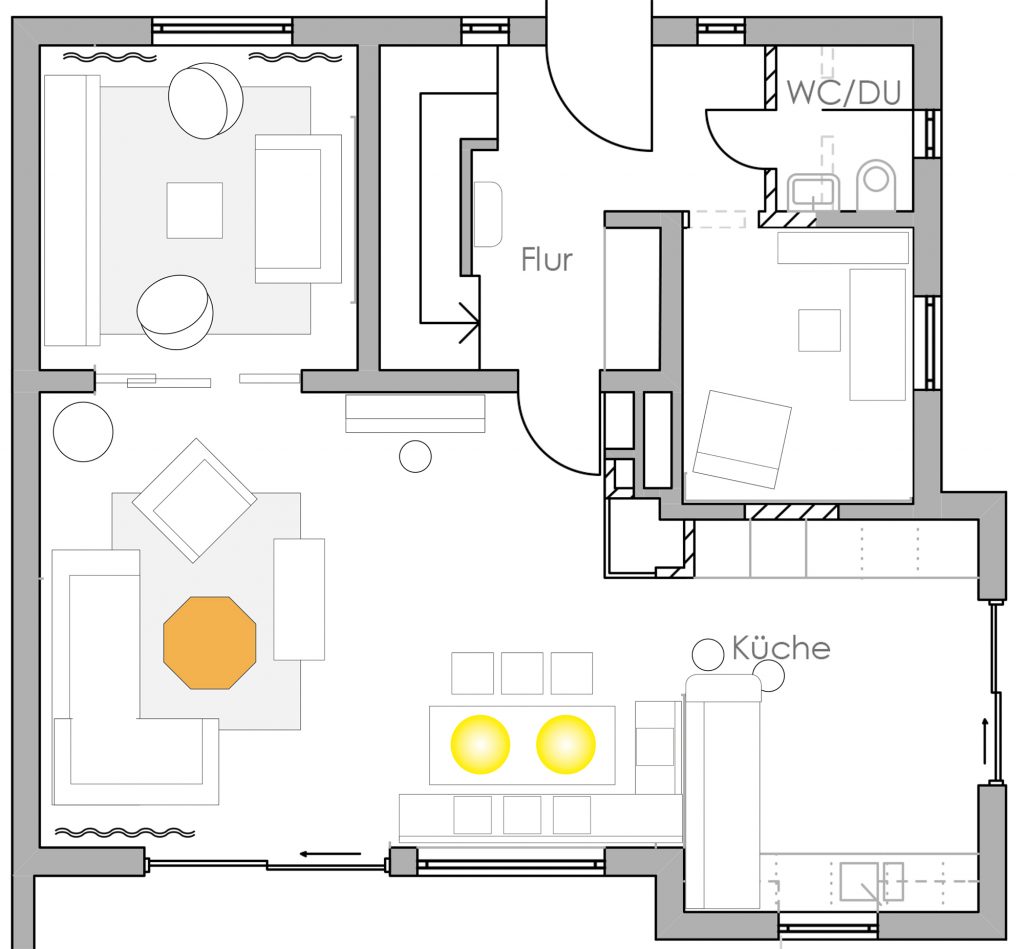 Grundriss Einfamilienhaus nach Feng Shui